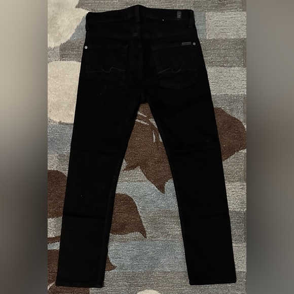 7 for All Mankind Paxtyn Skinny Jeans in True Black Wash - Picture 4 of 7